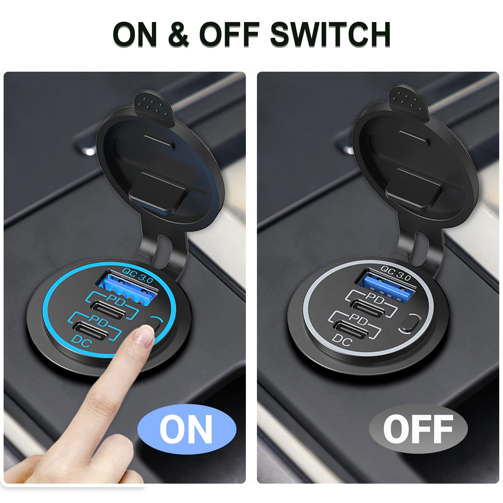 Amazon.co.jp: USB Cカーチャージャーソケット – 58W延長RV USB